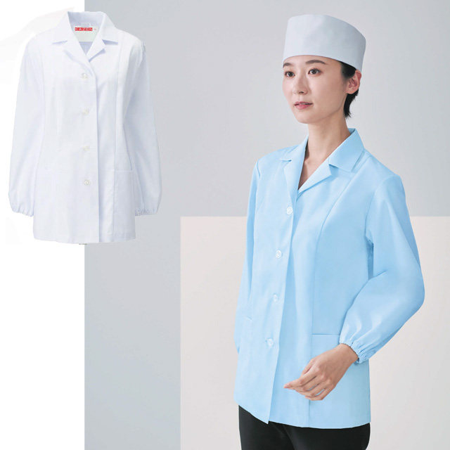 KAZEN(カゼン) 335-30 335-31　女性用衿付調理衣長袖
